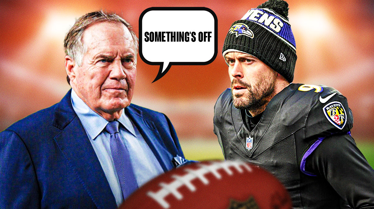 Bill Belichick saying "Something's off" to Justin Tucker