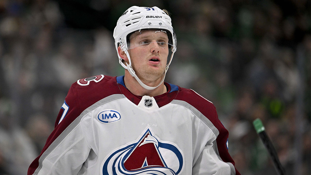 Colorado Avalanche center Casey Mittelstadt (37) in action during the game between the Dallas Stars and the Colorado Avalanche at American Airlines Center.