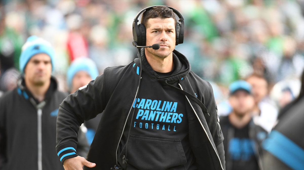 Carolina Panthers head coach Dave Canales during the fourth quarter against the Philadelphia Eagles at Lincoln Financial Field.