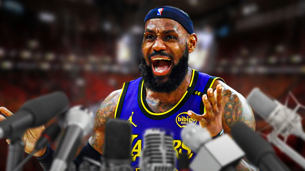 LeBron James dishing on the mid season adjustments between the Lakers and Mavericks to the media.
