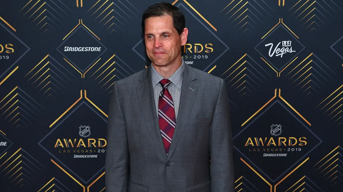 Don Sweeney is pictured on the red carpet during the 2019 NHL Awards at Mandalay Bay.