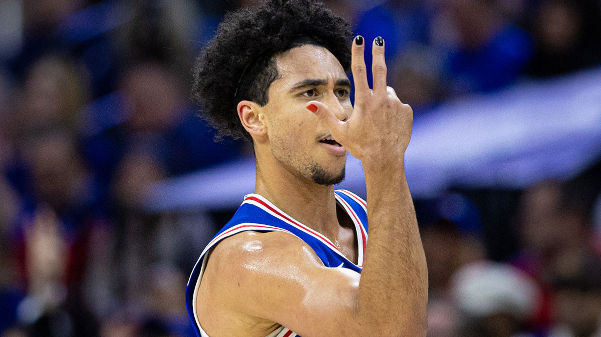 76ers guard Jared McCain shows off his new MVP nail polish line