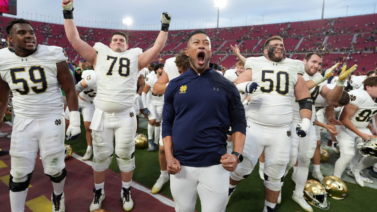 Marcus Freeman’s epic mic drop on Notre Dame-USC rivalry