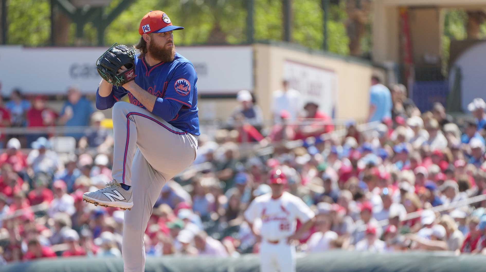 New York Mets pitcher Paul Blackburn (58) pitches in the first inning.