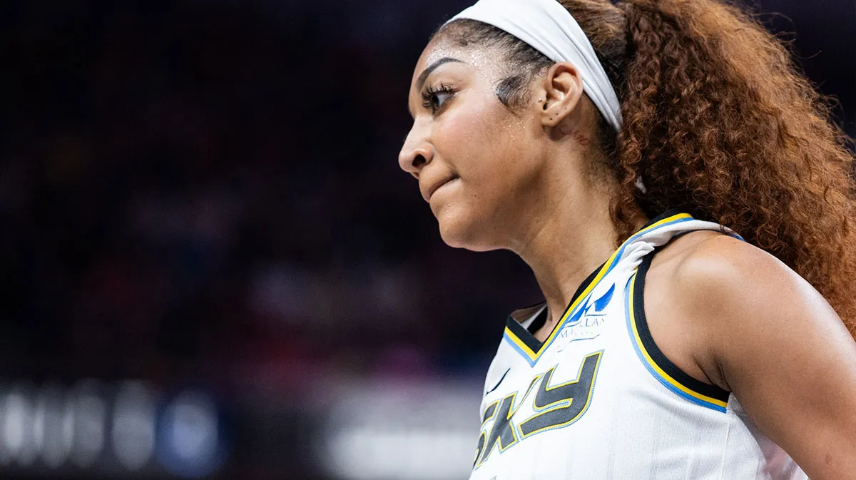Chicago Sky forward Angel Reese in the first half against the Indiana Fever at Gainbridge Fieldhouse.