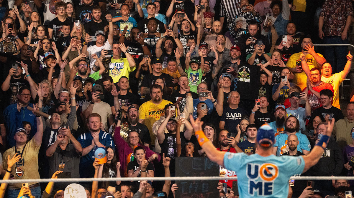 John Cena, who recently spoke about why he is retiring at the end of 2025, and the WWE Universe at Fastlane.